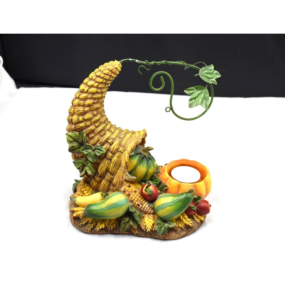 Yankee Candle Holder Cornucopia Fall Decoration Tea Light Retro Granny Core